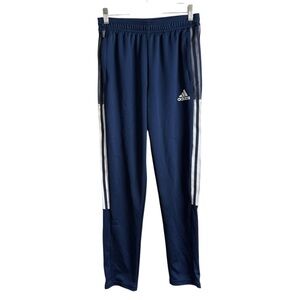 Adidas Youth Tiro 24 Navy Blue 3‑Stripe Track Pants Zipper Ankles Boys 13‑14Y
